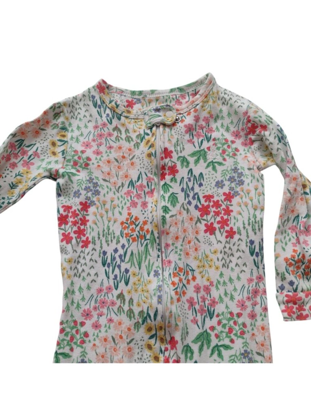 Baby Gap Organic Cotton Pajamas 18-24 M Floral Veggie Printed One Piece - Picture 8 of 10